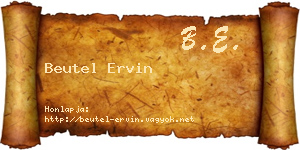Beutel Ervin névjegykártya